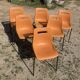 6 Grosfillex chairs from the 70s with orange shell.