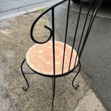 Set of 4 terracotta ceramic mosaic chairs
