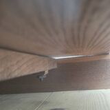 Rustic farm table called "Portefeuille" in solid oak 19th - 1m48x1m08