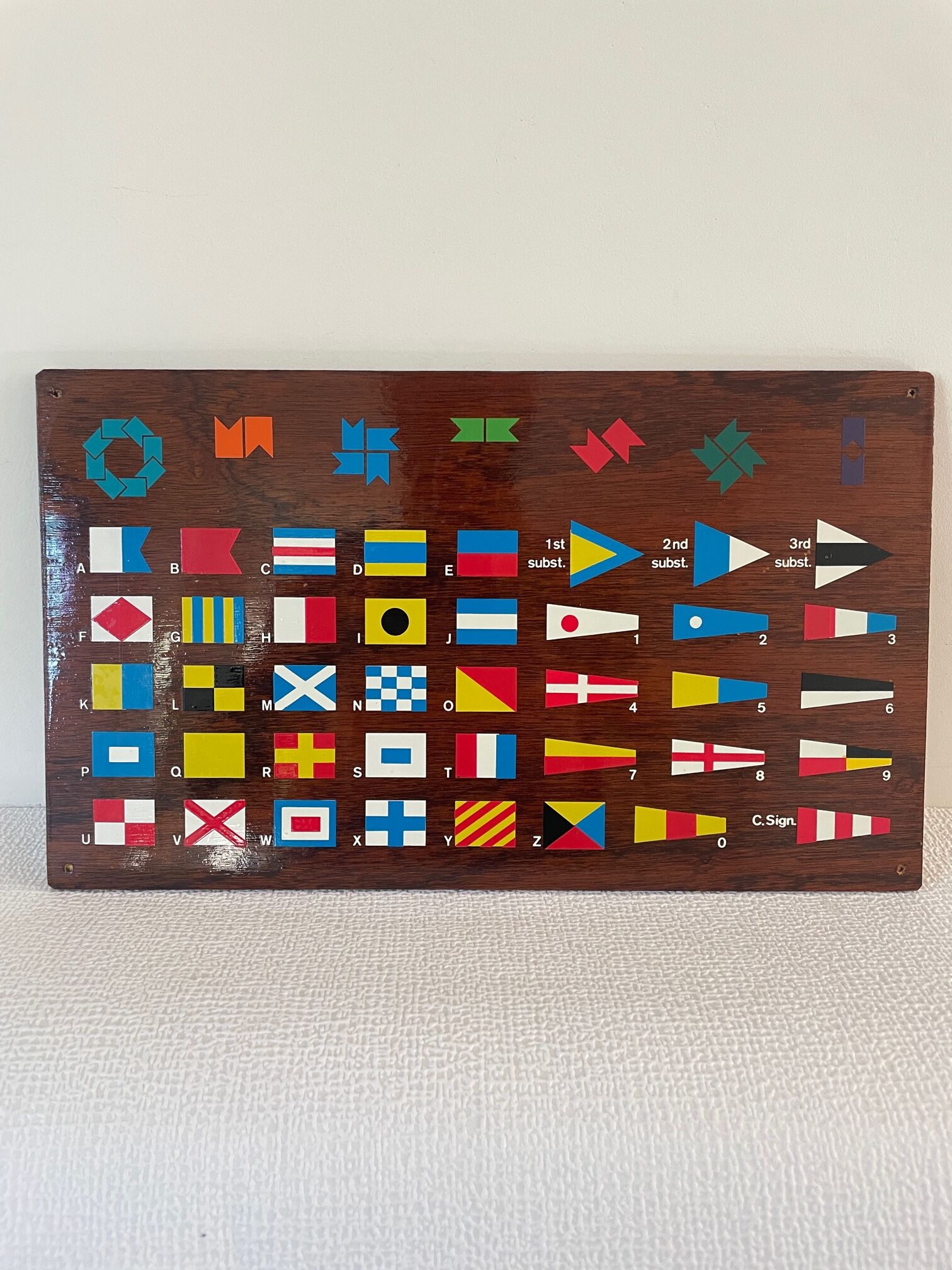 Wooden plaque international flag code