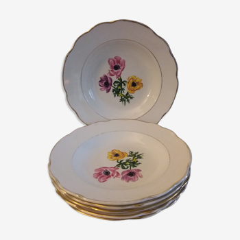 Lot 6 assiettes Gien modèle montagne de Vercor