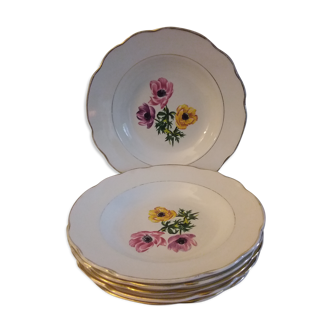 Lot 6 assiettes Gien modèle montagne de Vercor