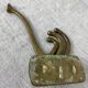 Three-pronged folding brass coat hook