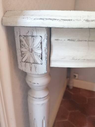 Console en bois peinte