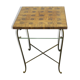1950s table with wooden top and floor under glass, height 65cm - 50x50cm