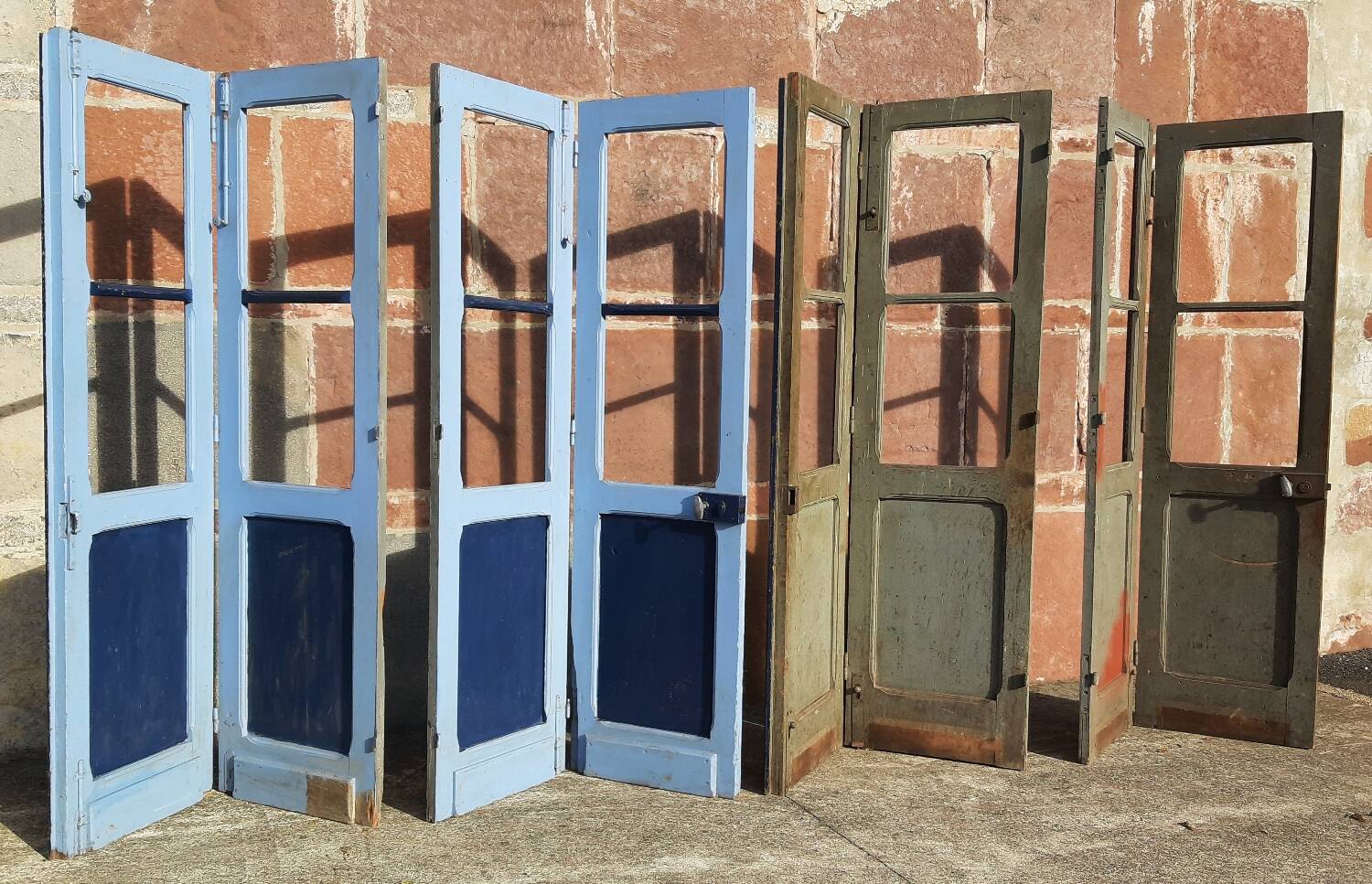 Double doors, two leaves, solid wood (Set of 4)
