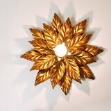 Hans Kögl Hollywood Regency Florentine Wall Light Ceiling Fixture in Gold Metal