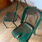 Set of 5 green chairs