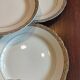 6 assiettes plates Villeroy & Boch Mettlach ivoire et or vintage 1950s