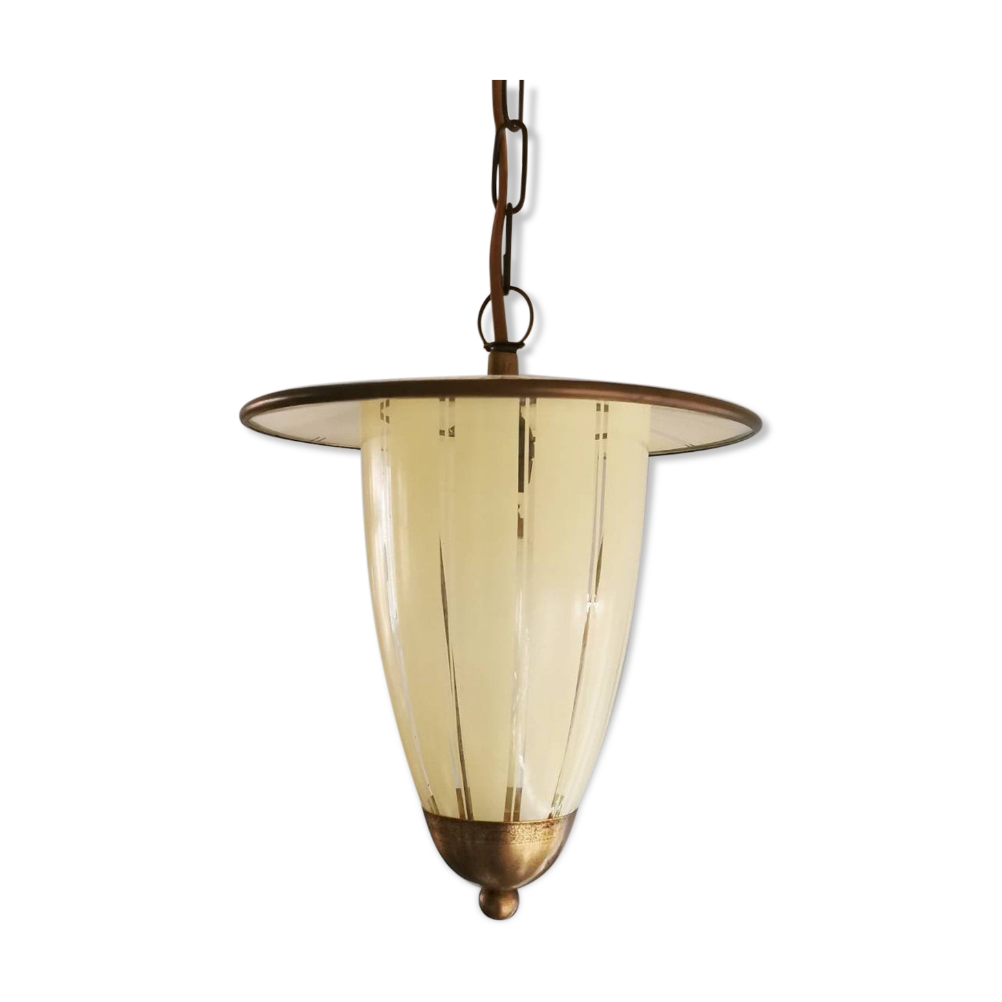 French pendant hanging in vintage 1950s glass