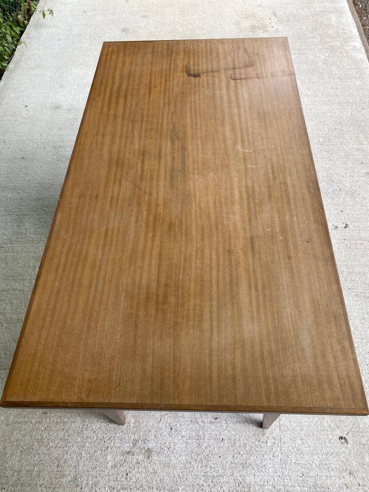 1940s Scandinavian wooden desk with 4 drawers and spindle legs
