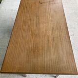 Bureau scandinave en bois 4 tiroirs et pieds fuseaux, 1940
