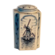 Pot covered in faience of delft blue delfino decor boat mill holland