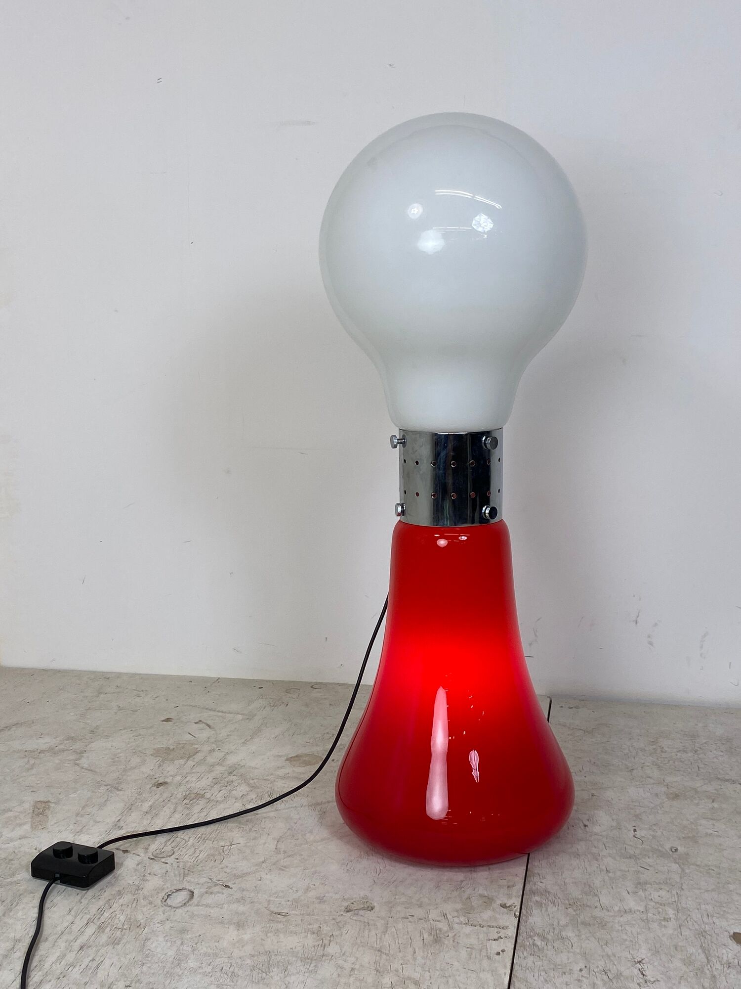 Italian Space Age Glass Floor Lamp by Carlo Nason, 1970s