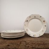 Assiettes plates, Digoin Sarreguemines, modèle Falaise