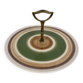 Vintage presentation plate Gien – Sage green and ochre