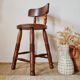 Antique wooden chair - oak - folk art - brutalist