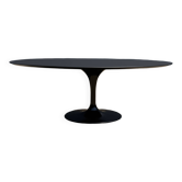 Knoll Tulip ovale eettafel 198/244cm zwart Feniks laminaat