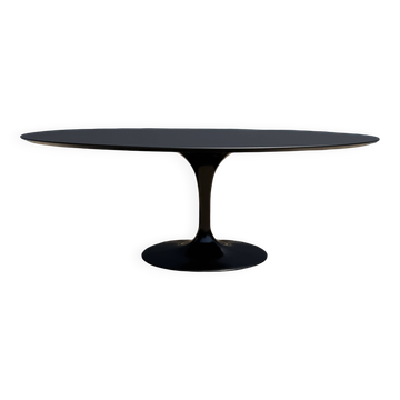 Knoll Tulip oval dining table 198/244cm black Feniks laminate