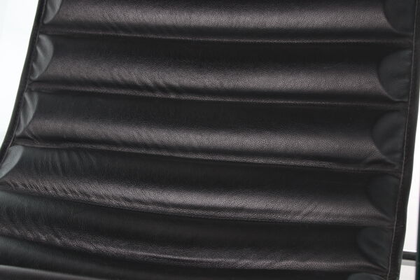 fauteuil En cuir Noir Par Giovanni Tommaso Garattoni Italie Verre Et cuir Noir