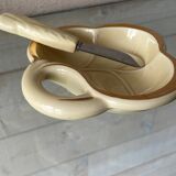 Butter dish and ceramic knife Poet Laval vintage 60s