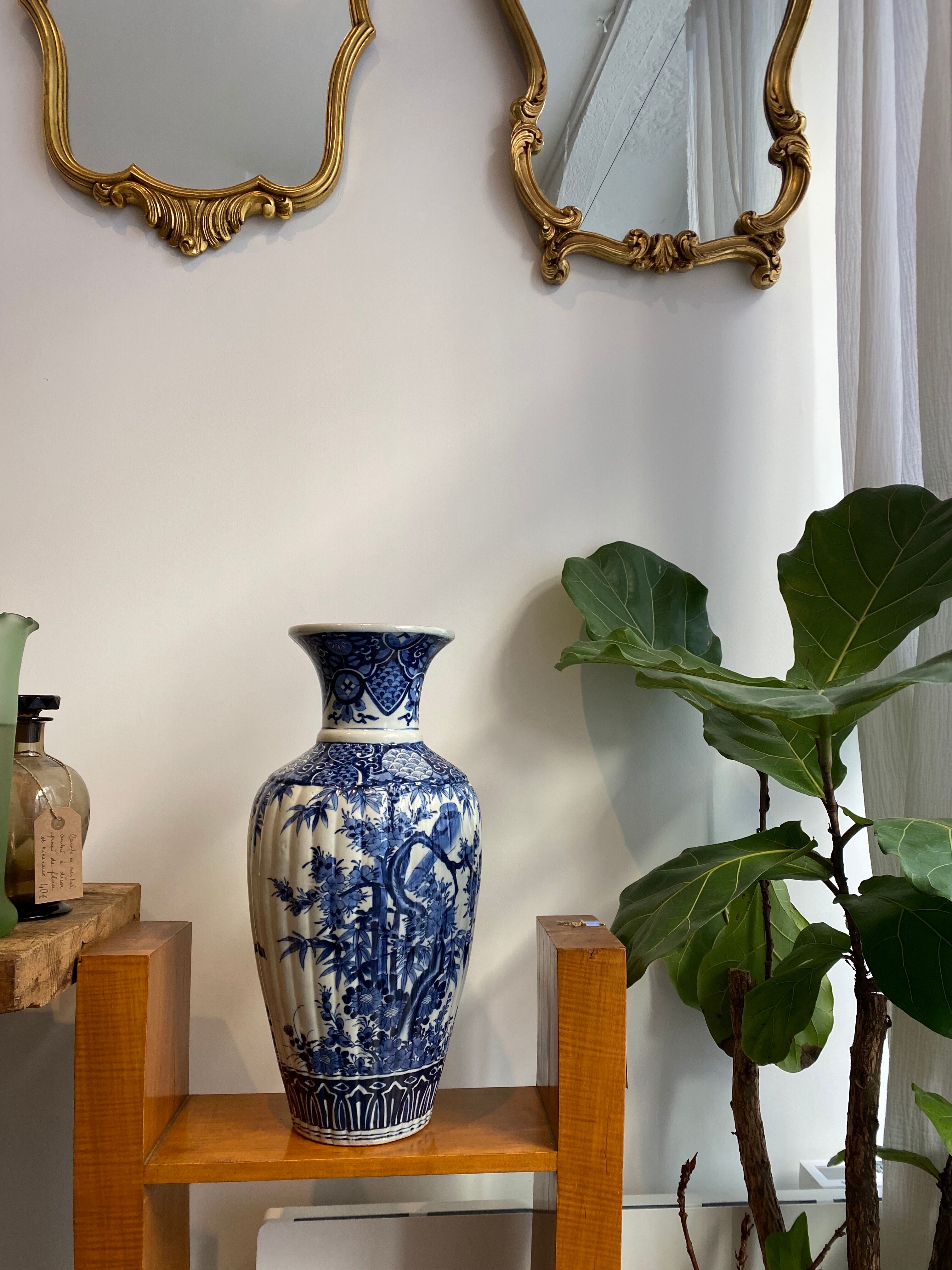 Vase chinois en blanc bleu