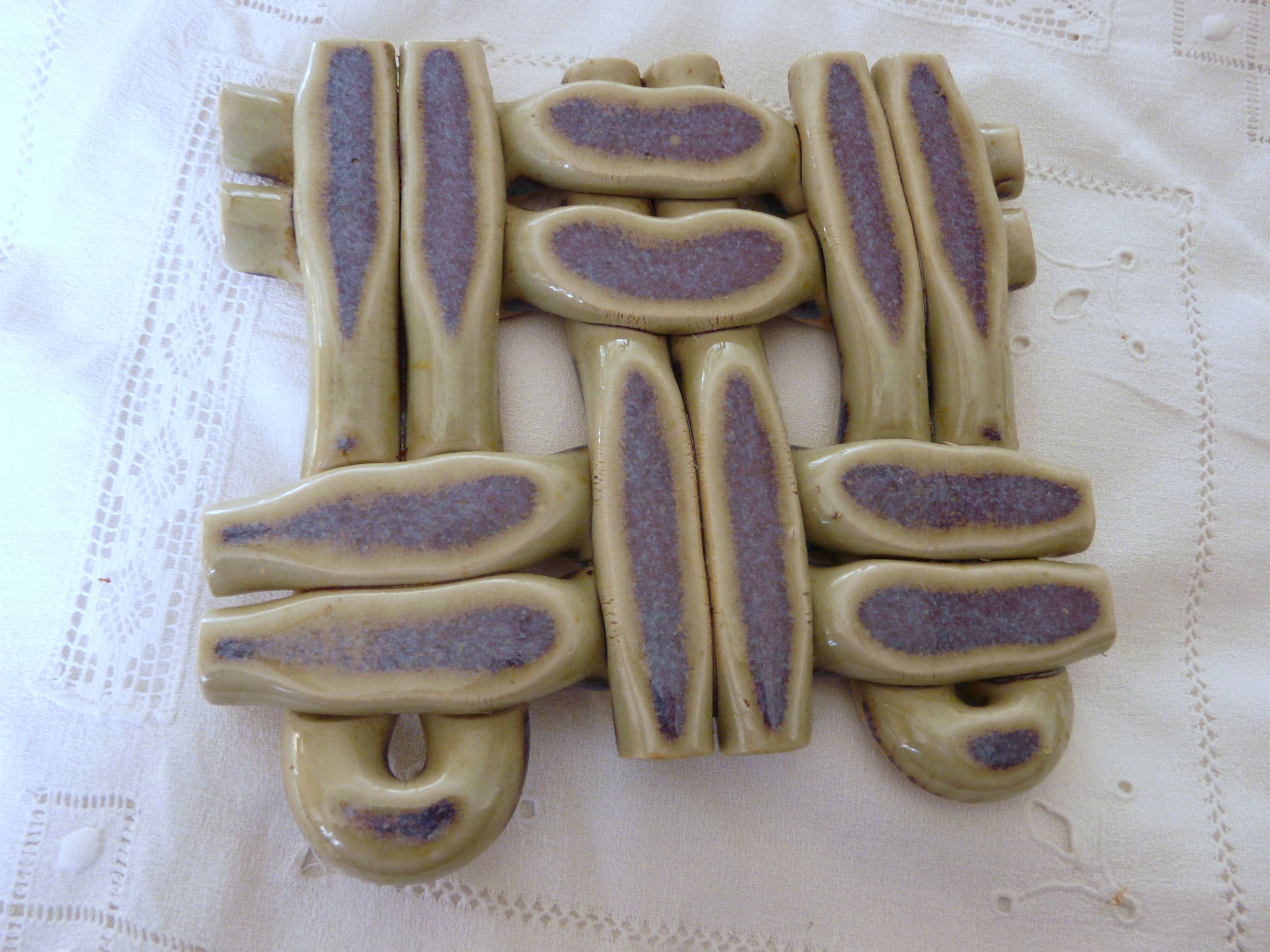 Vintage stoneware trivet