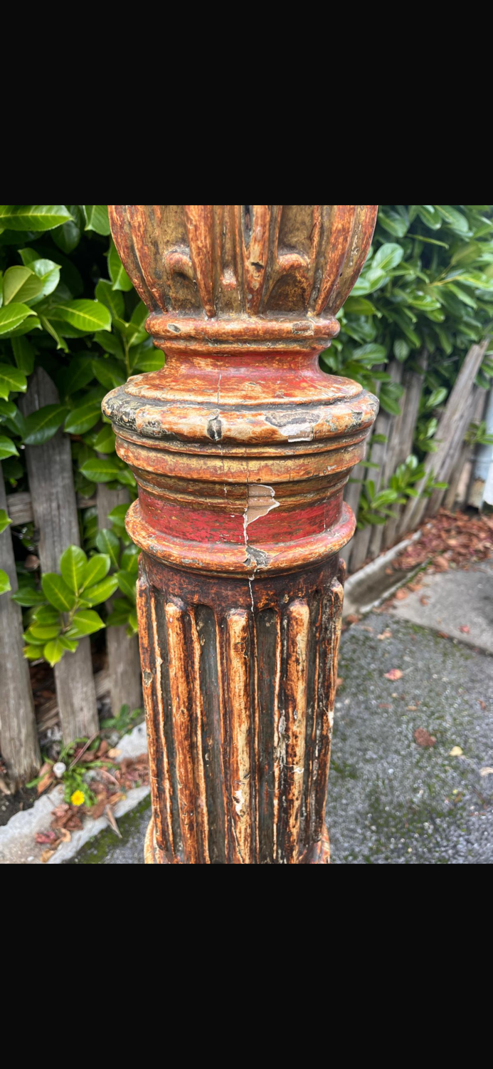 Large polychrome wooden column
