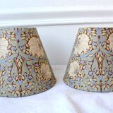 2 Art Nouveau lampshades with green flowers