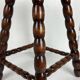 Midcentury bobbin wood turned stool, Charles Dudouyt style, France, 1950s