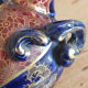 Sarreguemines trim 3 pcs Planter & vases blue, burgundy and gold