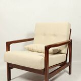 Scandinavian curly beige armchair mid century modern design by Z. Baczyk 1965