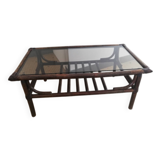 Vintage bamboo coffee table