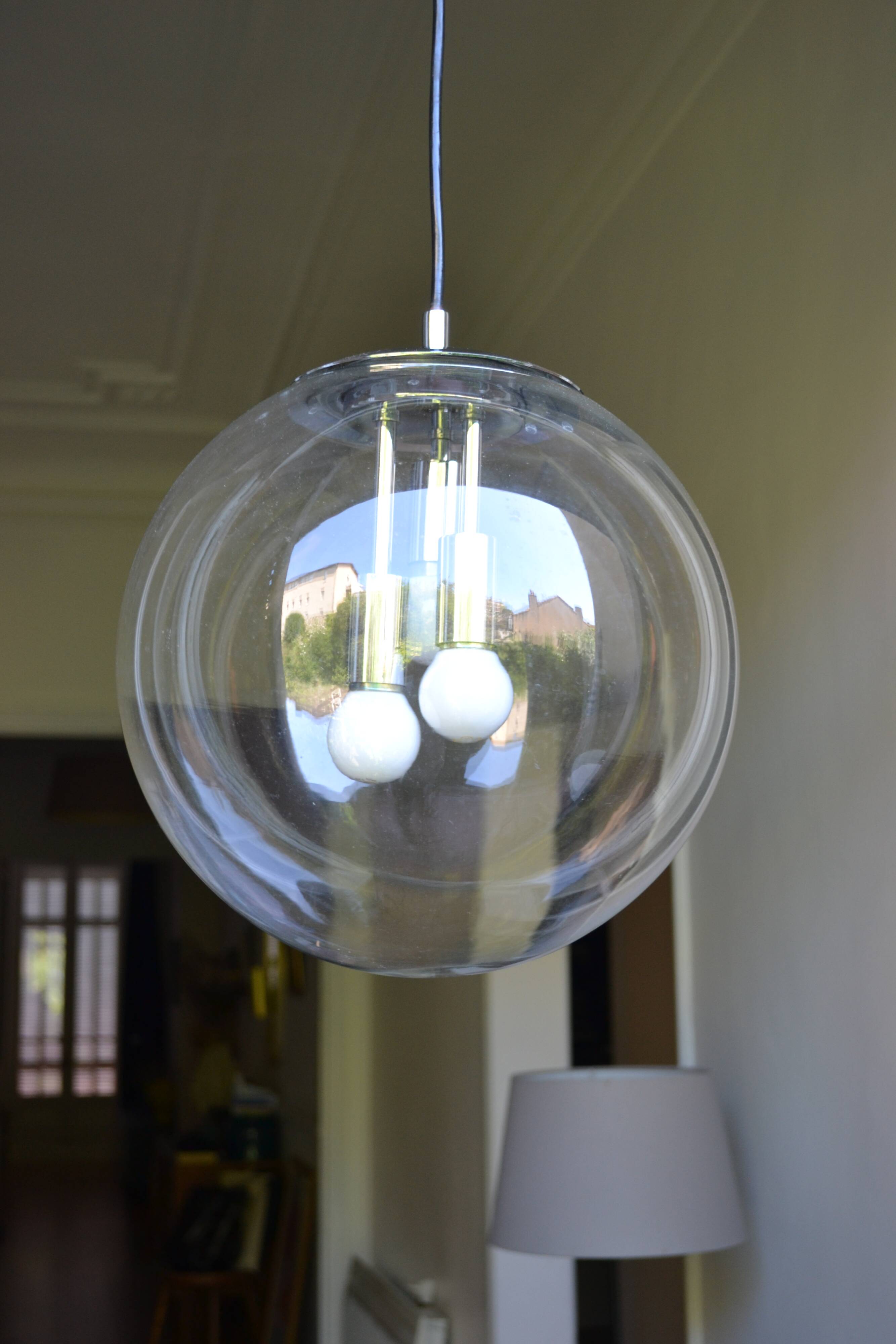 Chandelier pendant lamp Doria Leuchten West Germany 1960