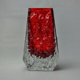 Red Sommerso ice effect vase by Seguso, Murano, Italy, 1970