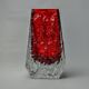 Vase Sommerso rouge effet glaçon par Seguso, Murano, Italie, 1970