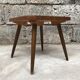 Vintage brown square pedestal table 1950