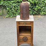 Large vintage 80s ceramic trompe l'oeil lamp