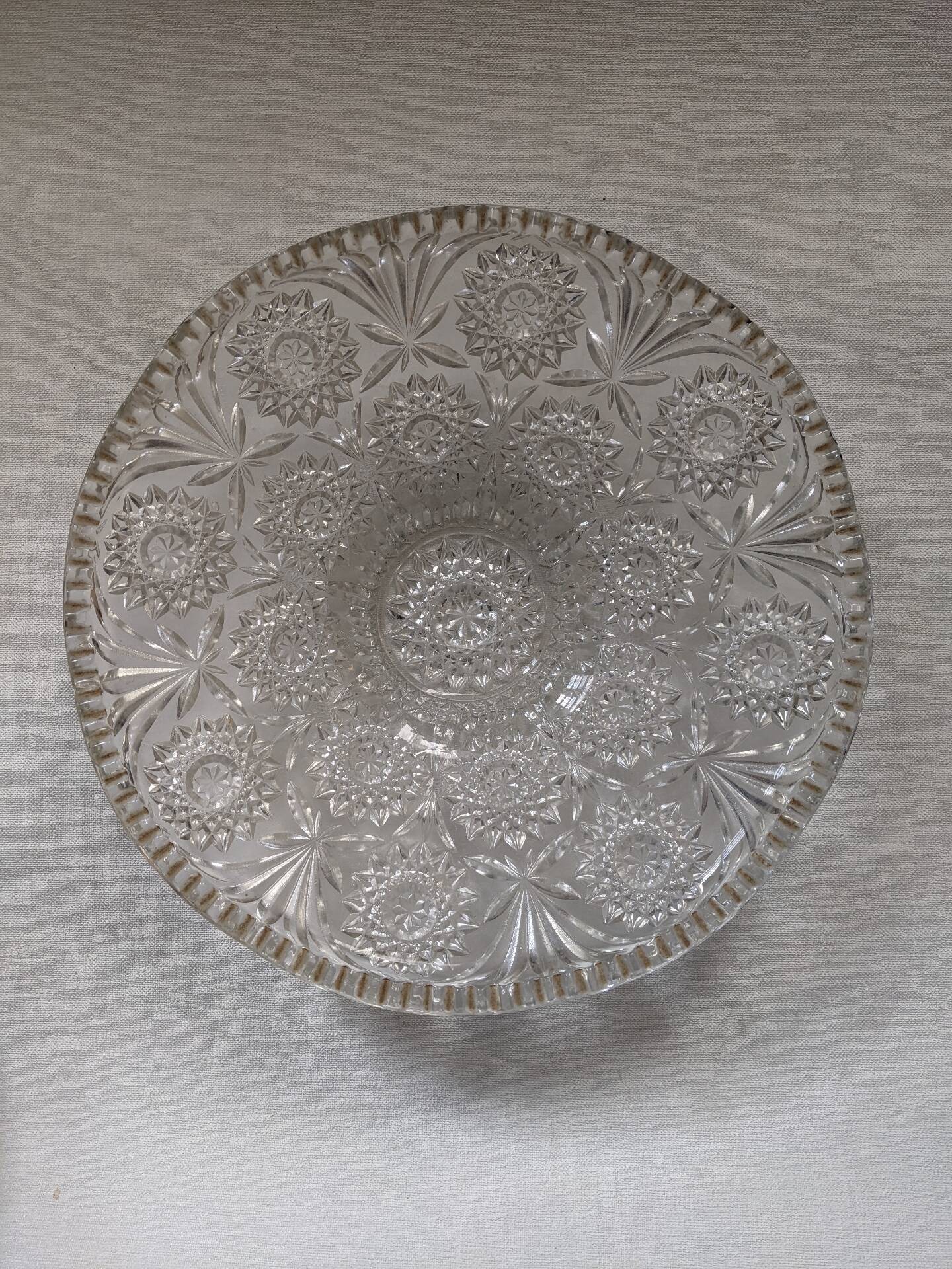Cut glass fruit bowl