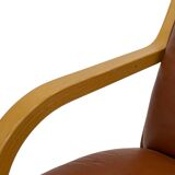 Vintage Danish armchair cognac leather by Stouby