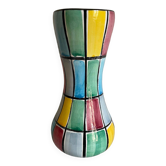 Schramberg Majolika Fabrik ceramic vase Mondrian style
