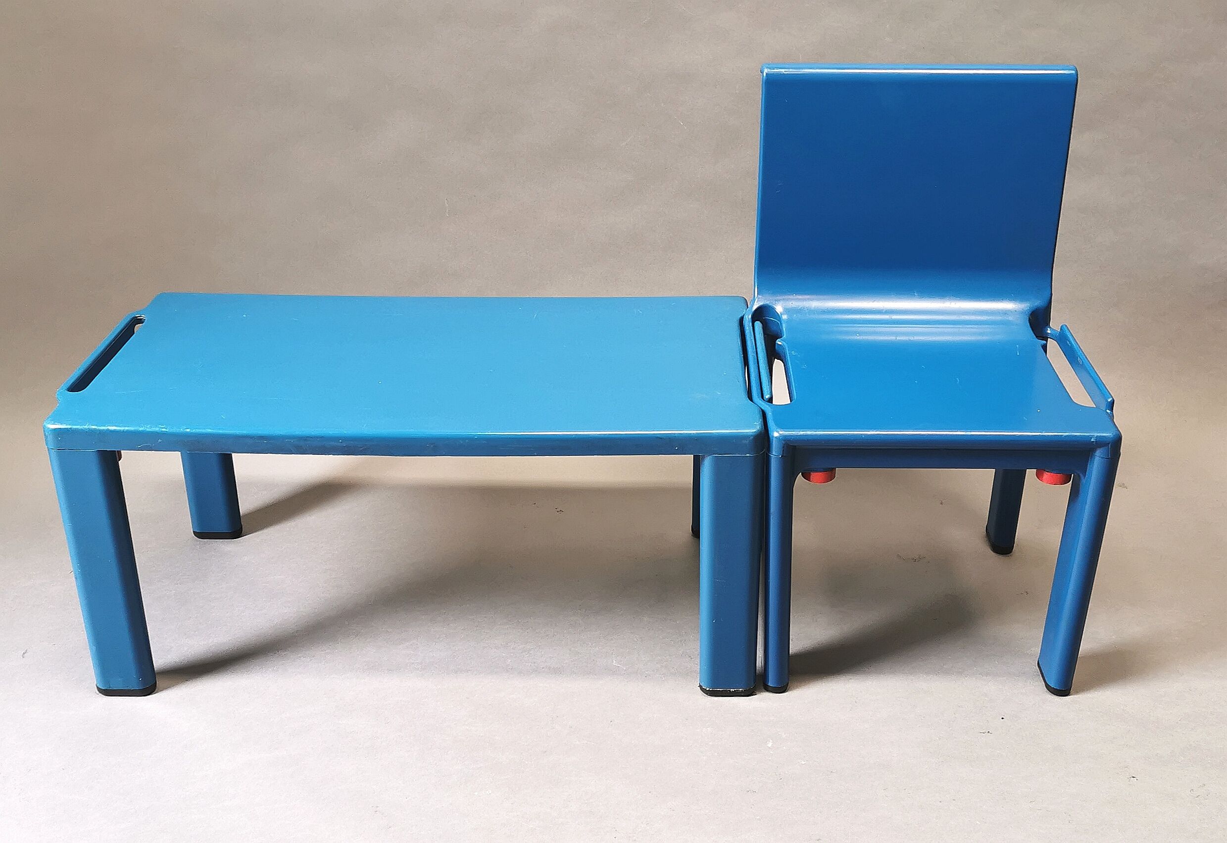 Blue chair and bench child kartell 70s