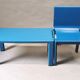 Blue chair and bench child kartell 70s