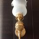 Brass wall light and satin glas vintage 50s-60s