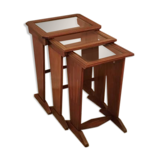 Series of 3 tables gignogne art deco marquetry