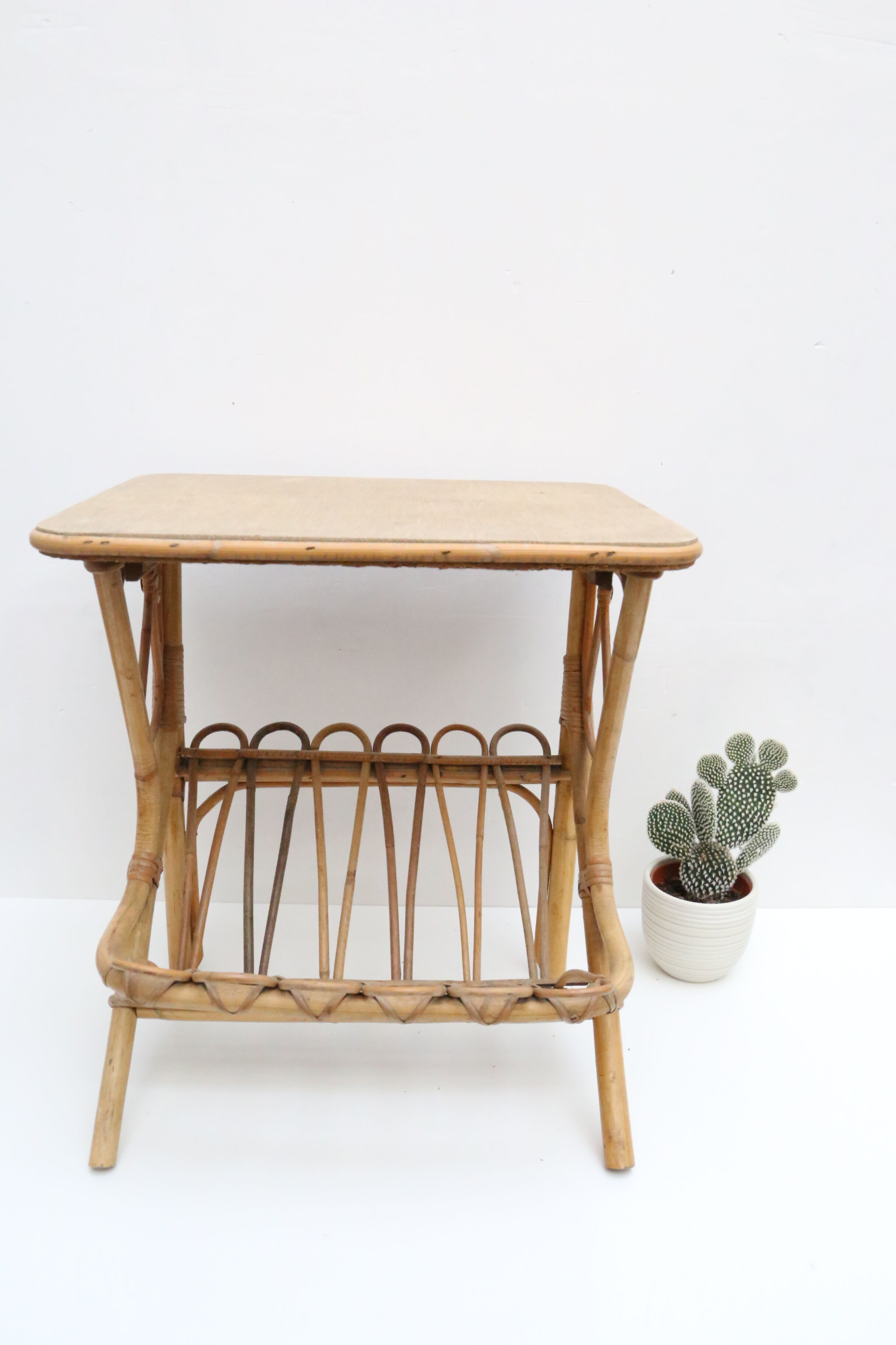 Side table in rattan