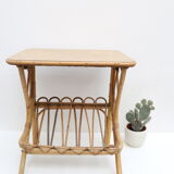 Side table in rattan