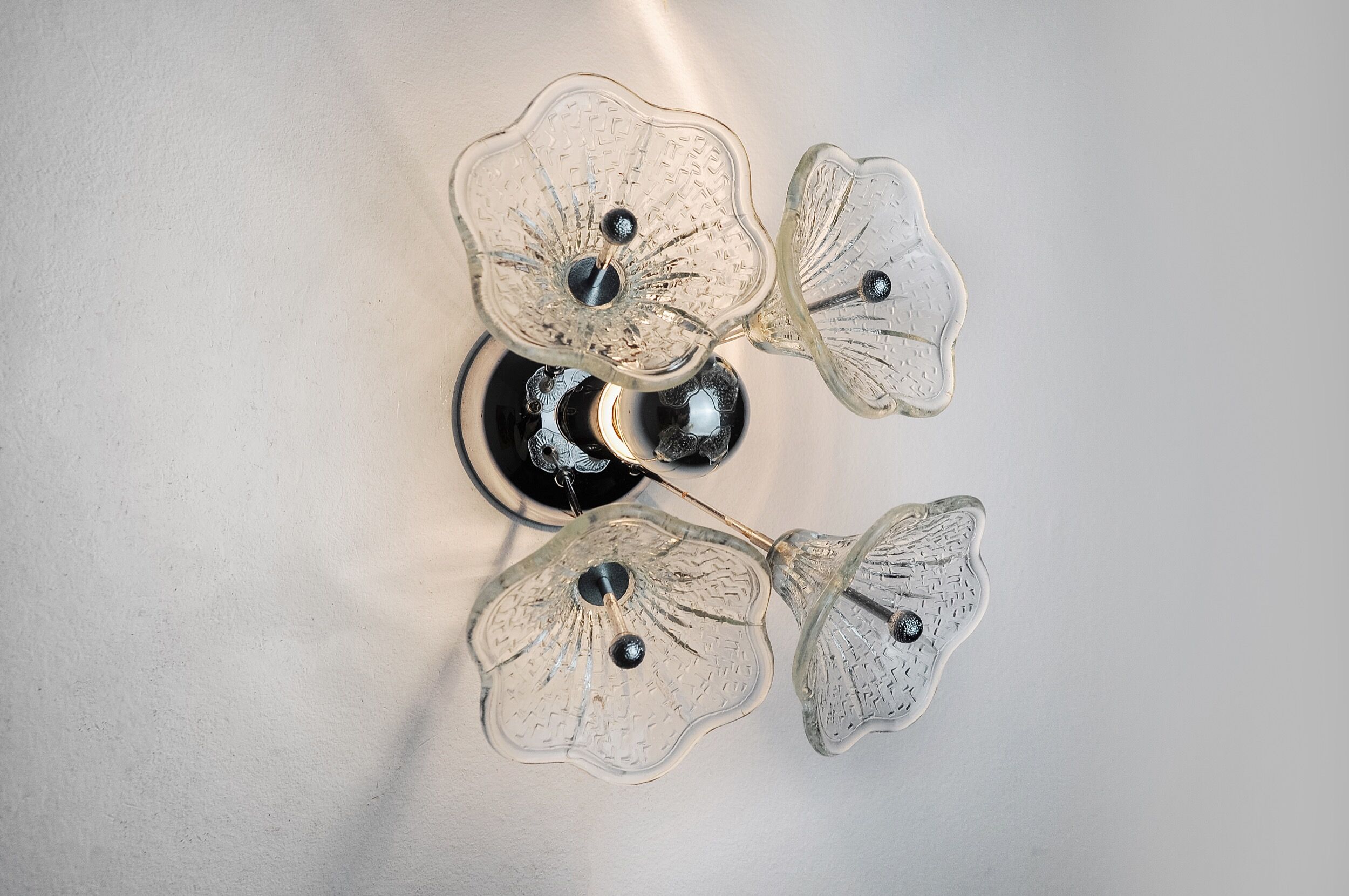 Wall lamp sputnik flowers, murano glass, italy, 1970