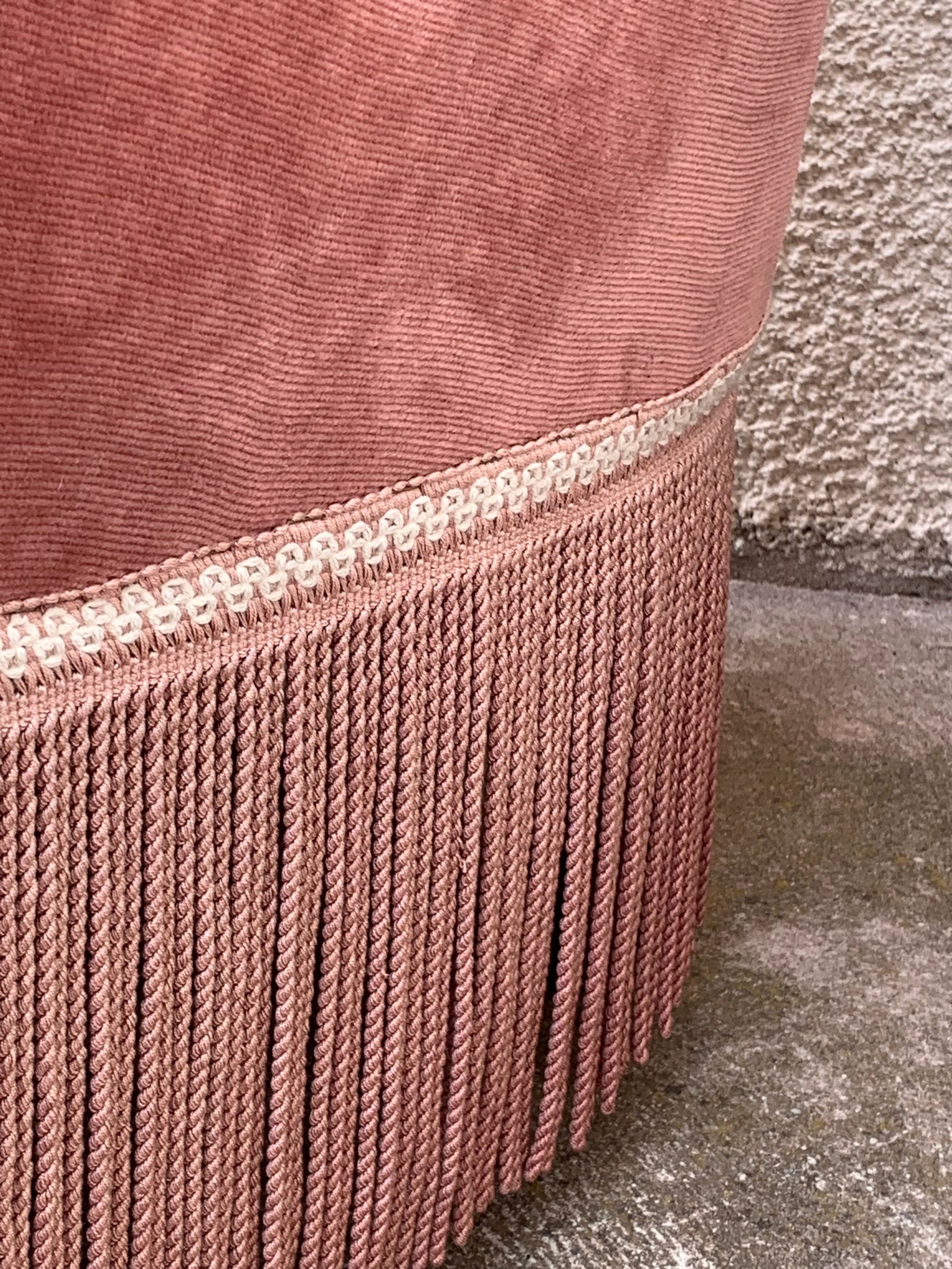 Pink velvet toad armchair 1970
