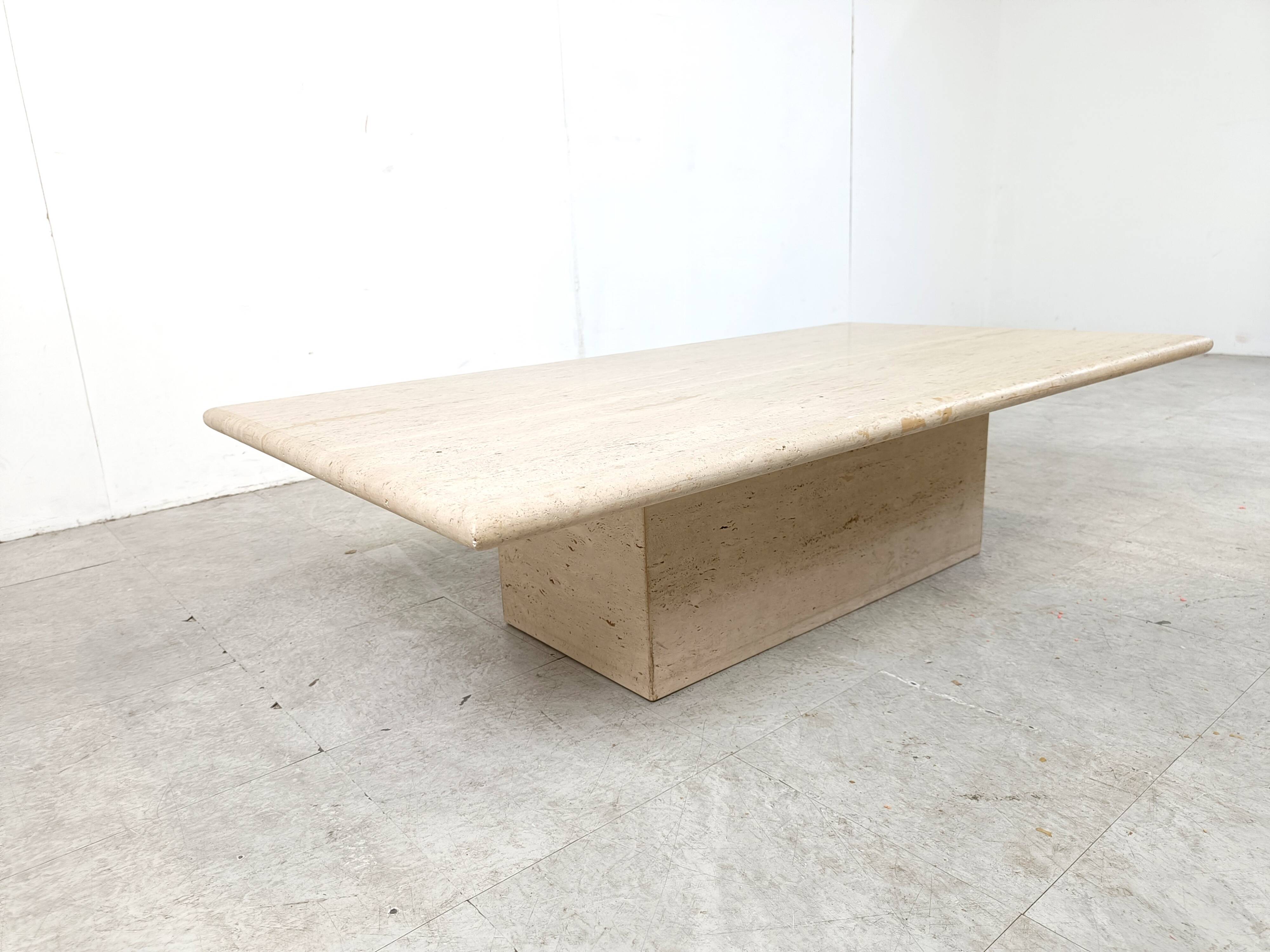 Travertine Coffee Table 1970s, Italy